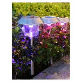 Foco Solar Estaca Indoor Outdoor 2 Pcs Rain Proteccion Rgb