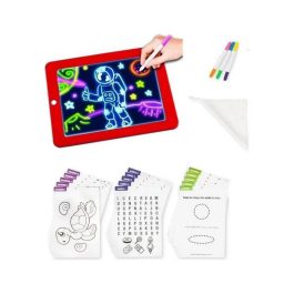 Pizarra Luminosa 3d Led Dibujo Para Niños + Plumones Neón