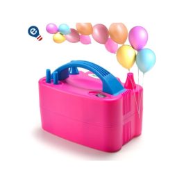 Inflador De Globos Eléctrico 2 Inyectores Rosado Premium