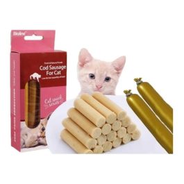 Pack 10 Salchichas Bacalao Snack Para Gatos Proteina Bioline